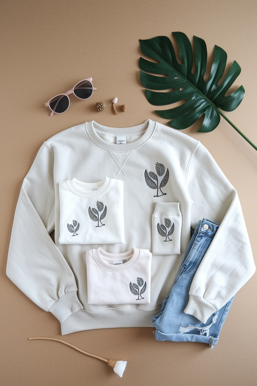 Size Comparison Flat Lay of Embroidered Styles outfit idea