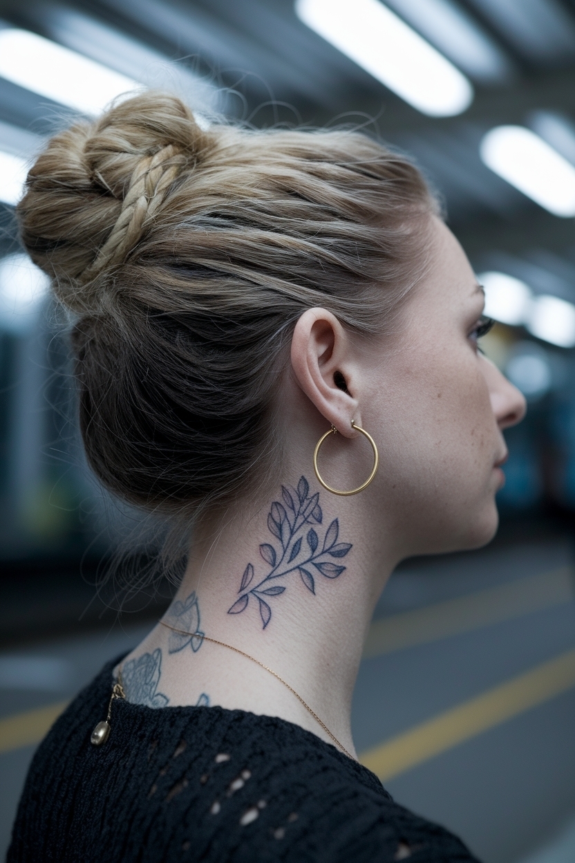 Small Neck Tattoos for Women: Perfect for Subtlety outfit idea