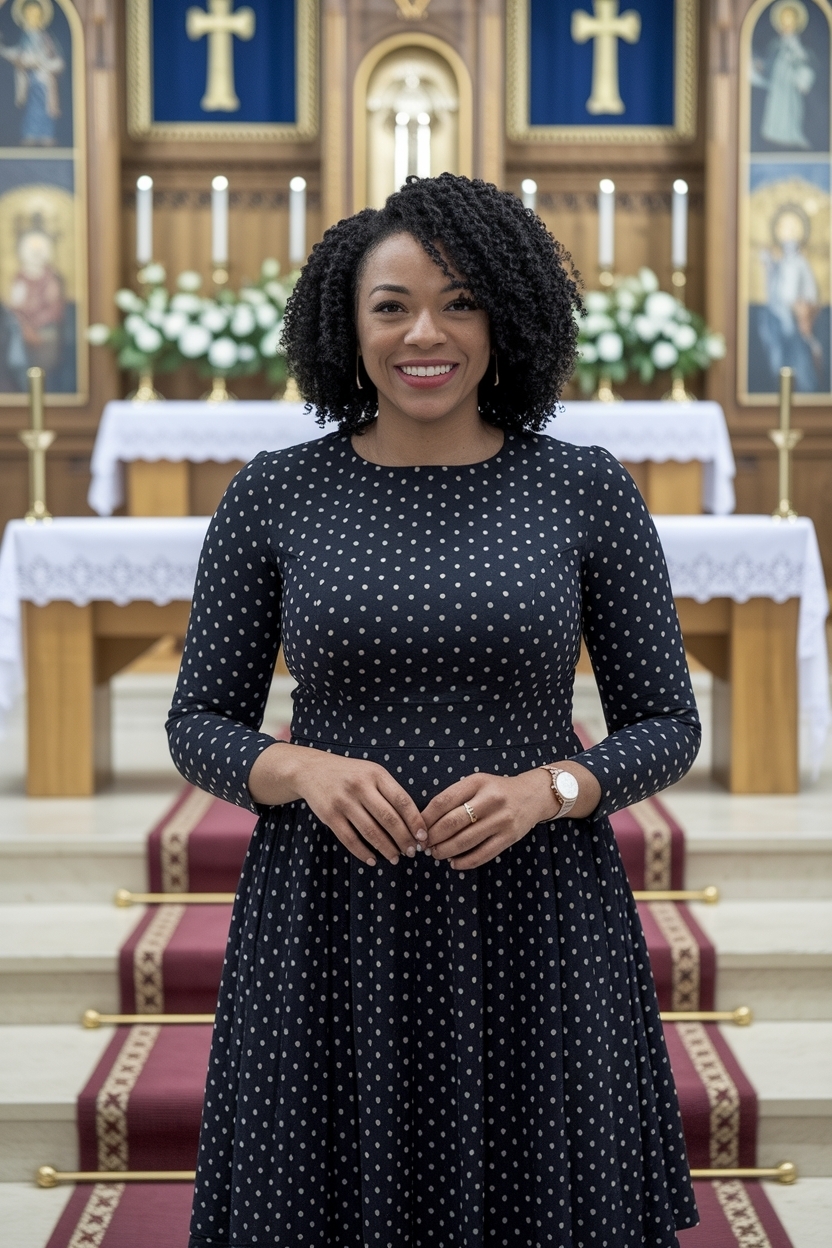 Elegant Sunday Church Outfit for Black Women Dress outfit idea