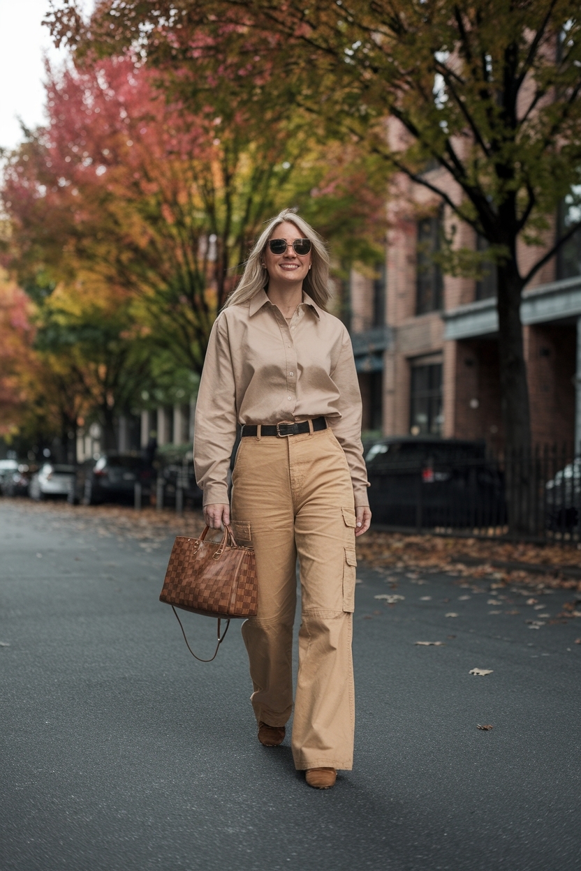 Tan Cargo Pants Outfit Fall: Versatile Styles to Explore outfit idea