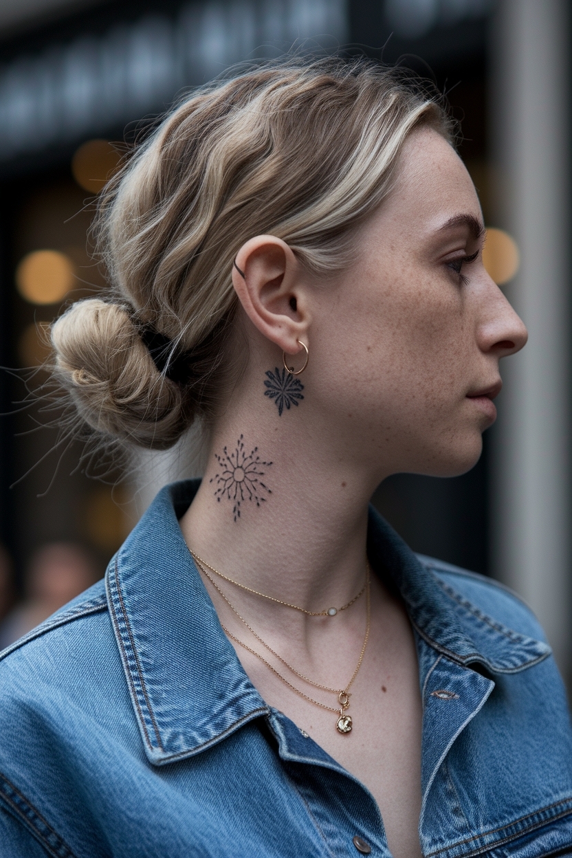Tiny Neck Tattoos for Women: Delicate and Chic Choices outfit idea