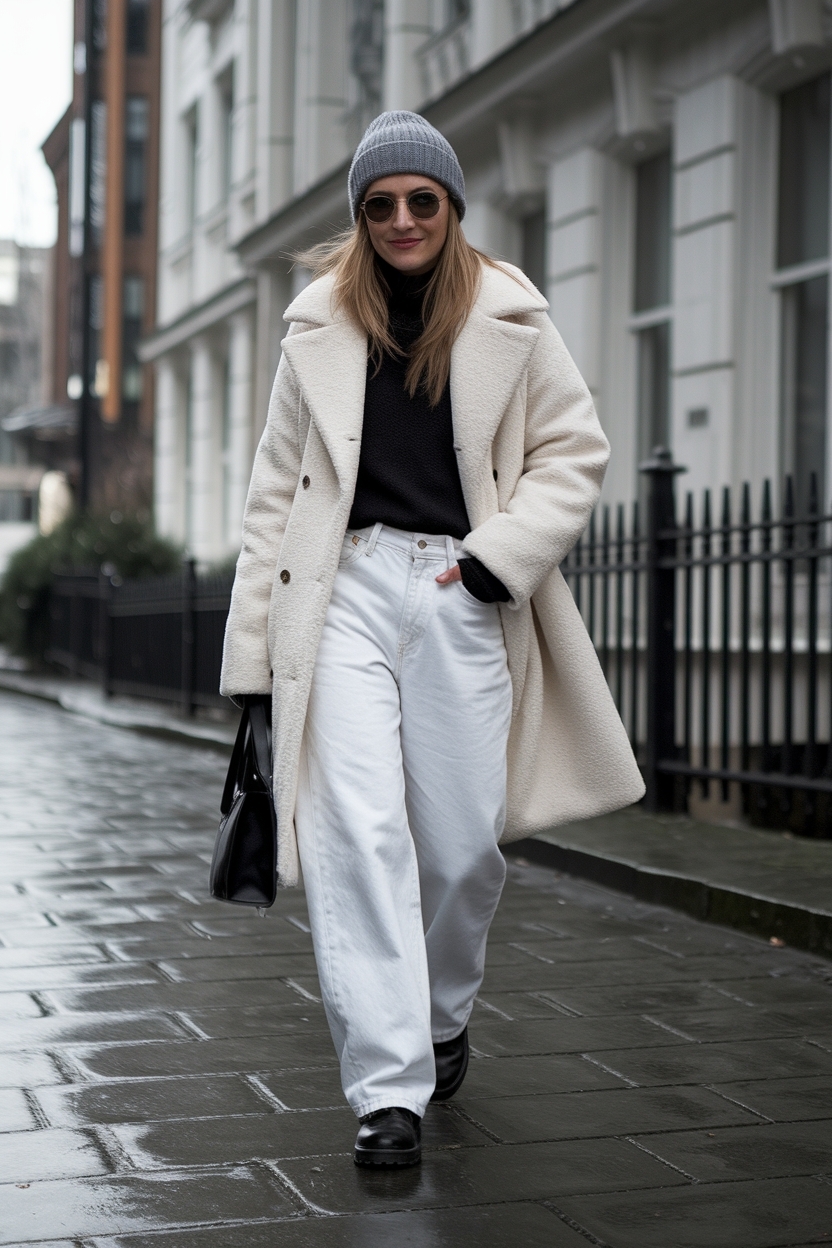 White Baggy Jeans Outfit Winter: Brighten Up Your Wardrobe outfit idea