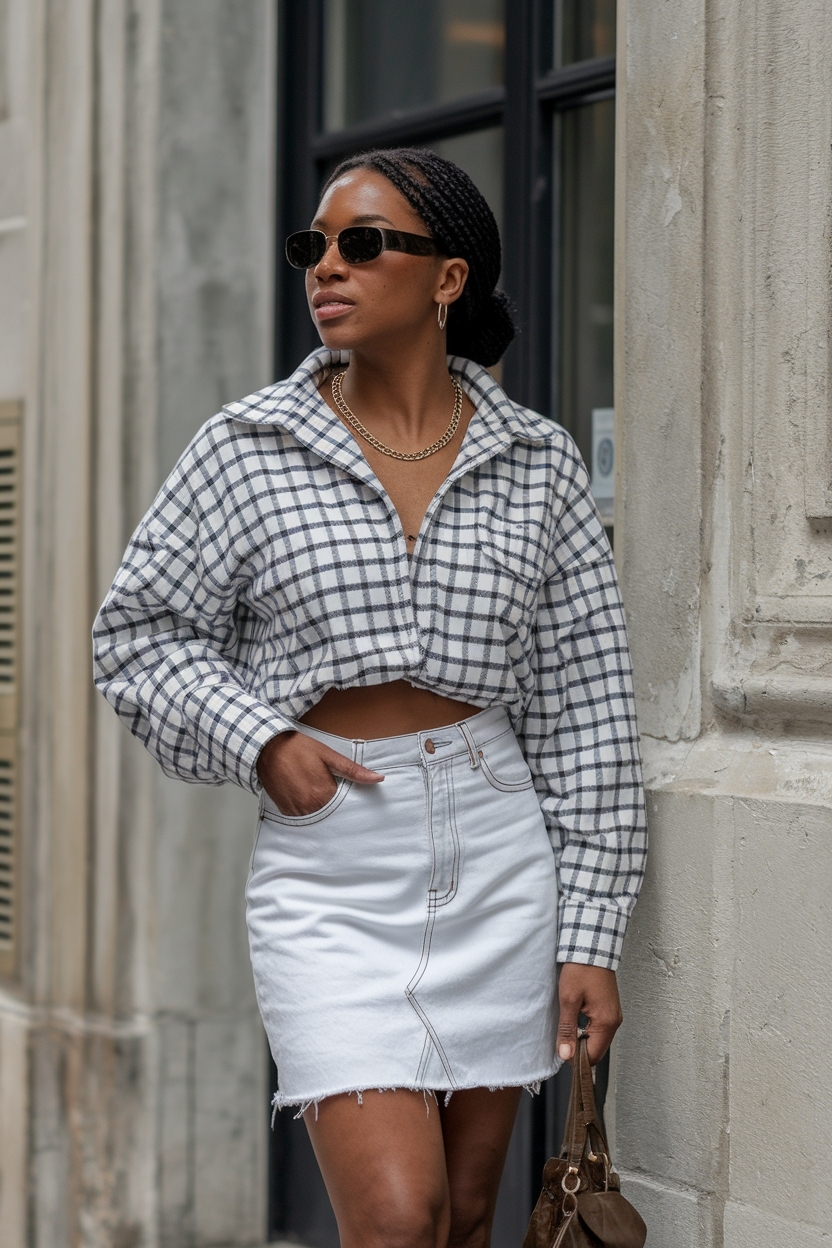 White Denim Skirt Outfit Black Women: Fresh and Versatile Styles outfit idea