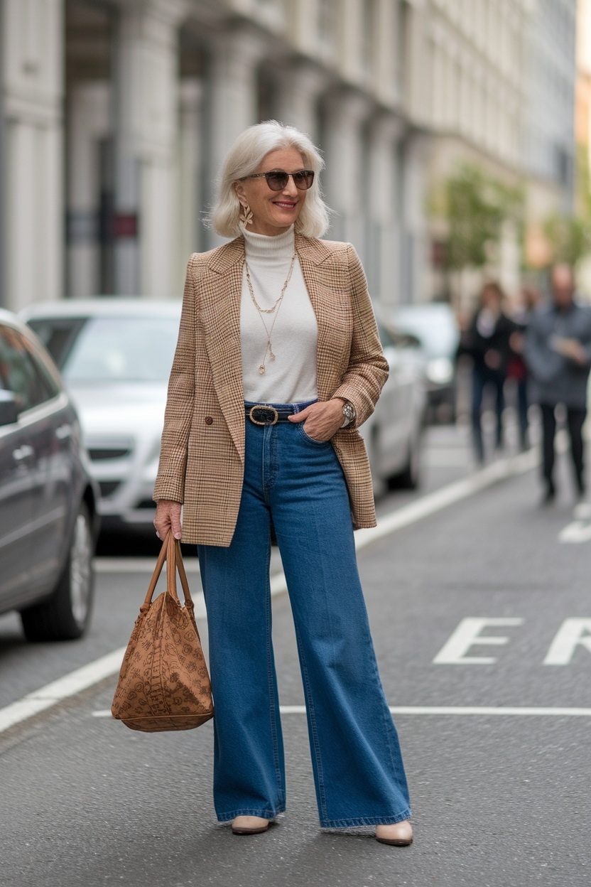 Wide Leg Jeans Outfit for Women Over 60: Timeless Trends outfit idea