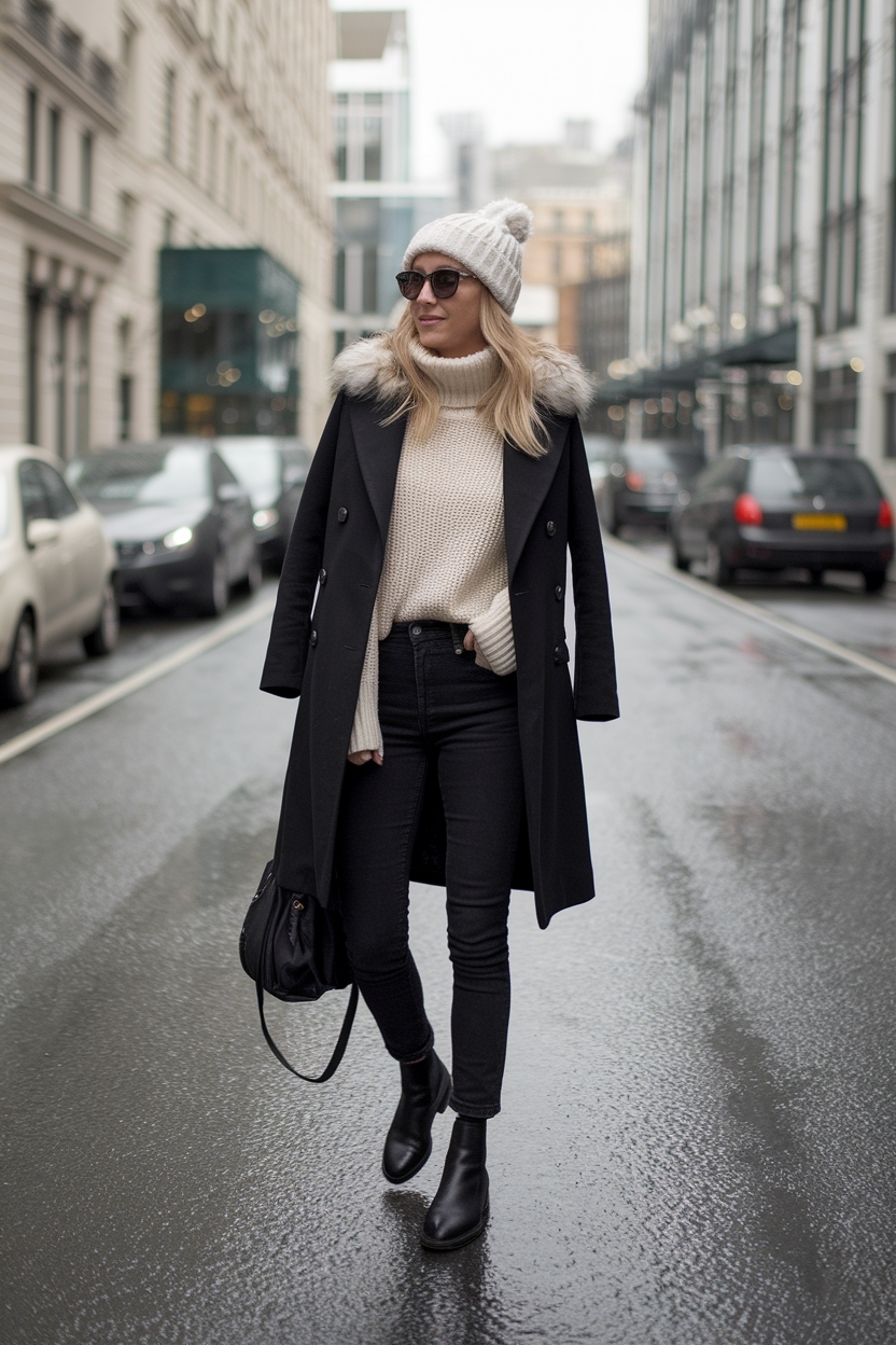 Winter Black Jeans Outfit: Stay Cozy and Chic outfit idea