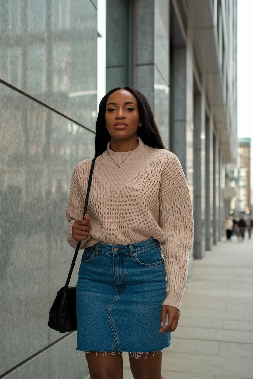 Y2K Denim Skirt Outfit Black Women: Nostalgic Style outfit idea