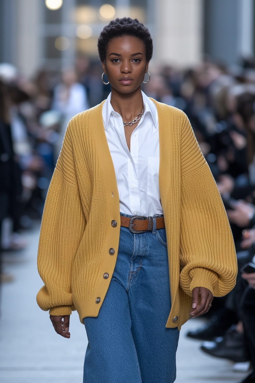 Yellow Cardigan Outfit Black Women: Brighten Your Wardrobe outfit idea